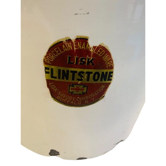 Porcelain Enameled Ware List Buffalo NY Flintstone Pail 9" Bucket - Picture 2 of 7